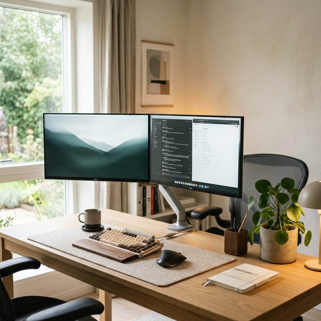 Aesthetic Home Workstation Setup